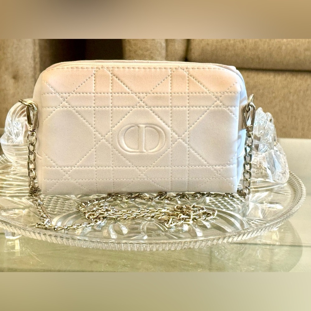 Original Dior Trousseau pouch  with Silver chain and beautiful white stone charm - Picture 3 of 16